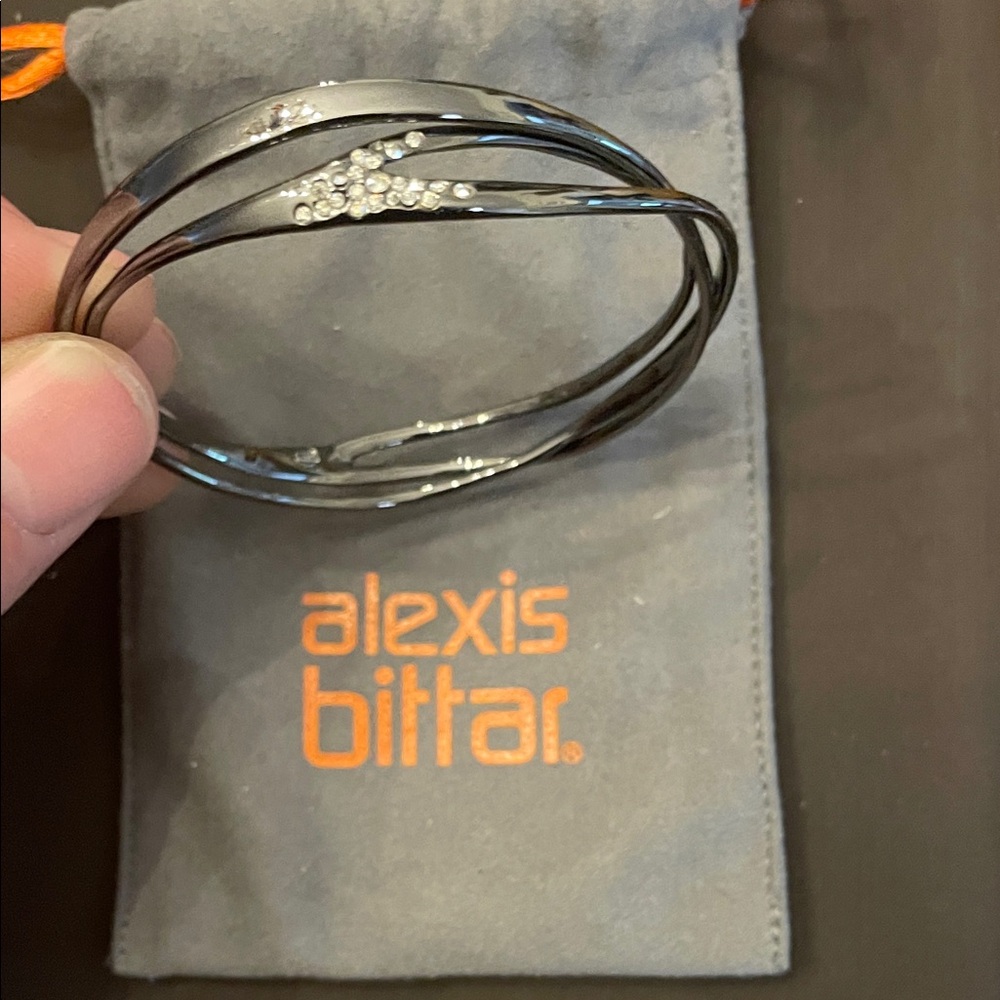 Alexis Bittar Twisted Black and Silver Bracelet